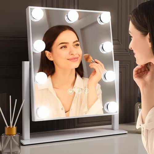 vanity with lights lighted makeup makeup with 9 dimmable bulbs color lighting smart touch rotation
