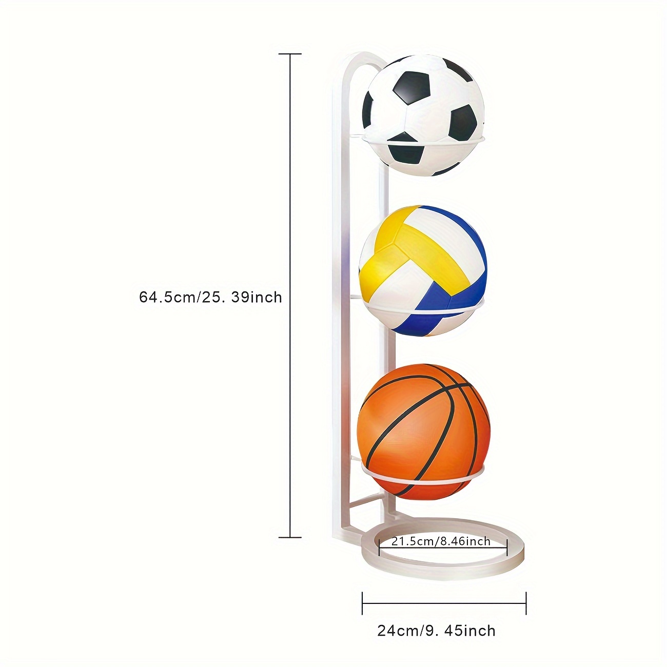 Ball Storage Rack Basketball Display Stand Portable Outdoor