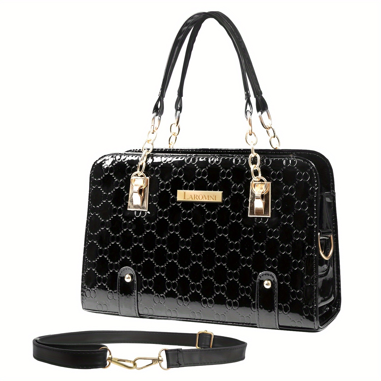 

Women's Fashion Synthetic Leather Handbag, Elegant Quilted Tote Bag, Adjustable Shoulder & Crossbody Strap Purse
