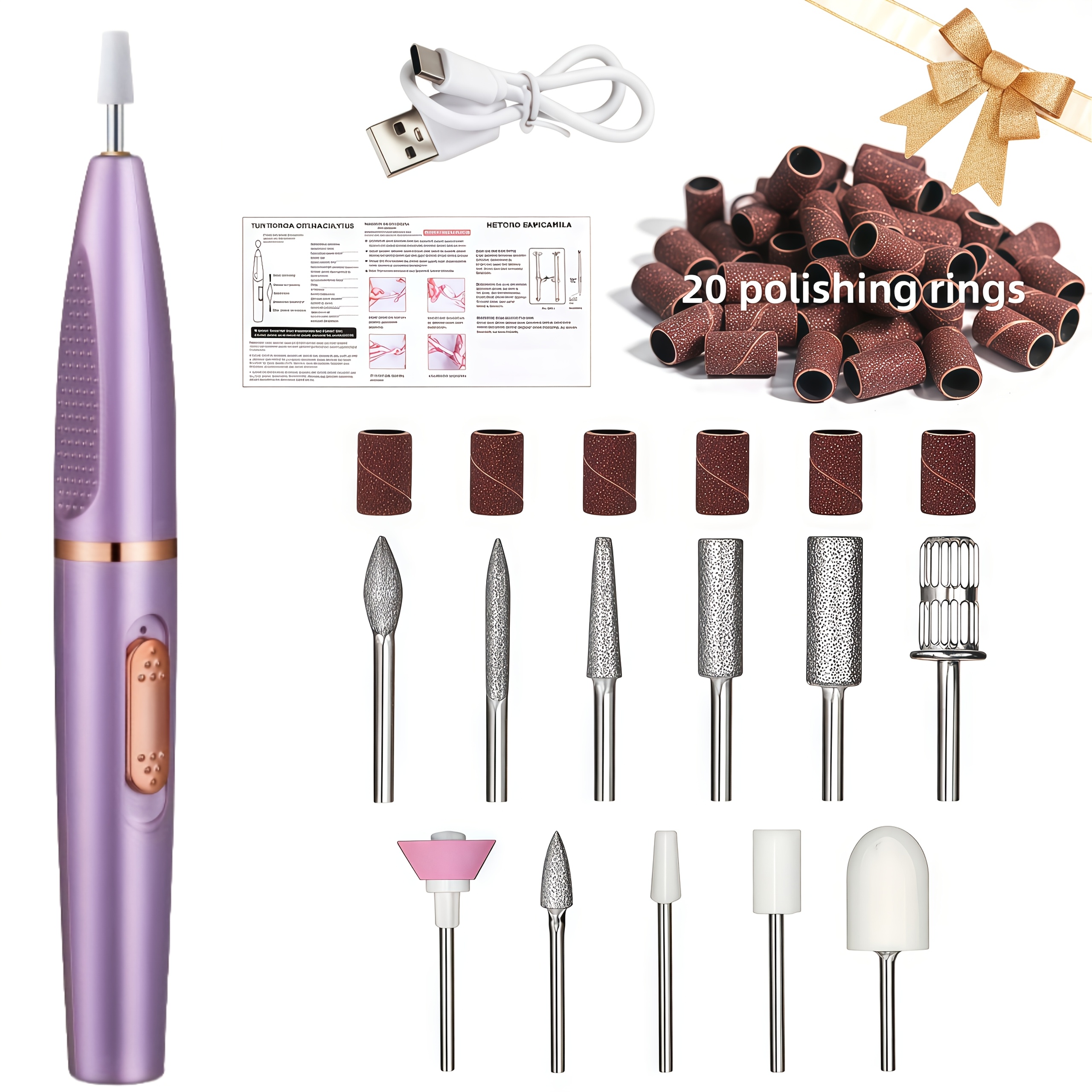 Image of Electric Nail Drill, Portable Nail Machine Kit, Nail And Foot Tool With Nail Drill And Polishing Kit, Electric Nail File, Home Nail Kit, For Gifts