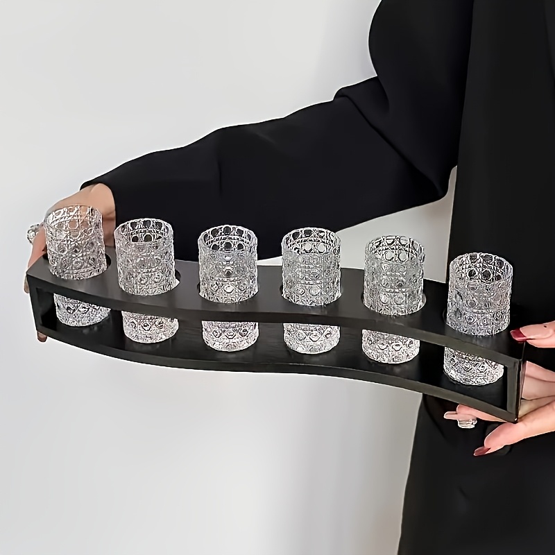 TEMU 6pcs Transparent Glass Tumbler Cups With Lip-friendly Rim & Suitable For Weddings, Restaurants, Coffee - Vintage Drinkware For Home Decor,