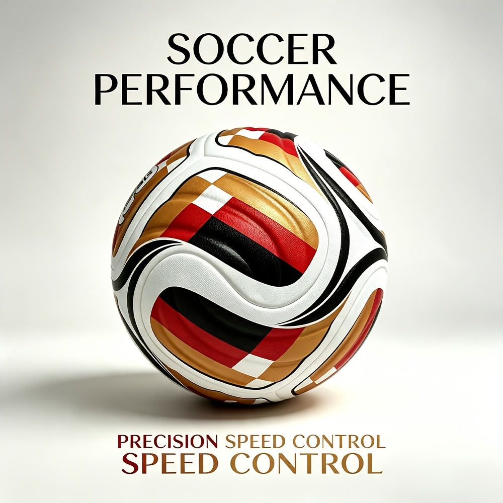 TEMU 1pc Professional High-quality Size 5 Match Soccer Ball - Premium Mixed , Thickened Pu Material, Waterproof And Non-slip, Durable And
