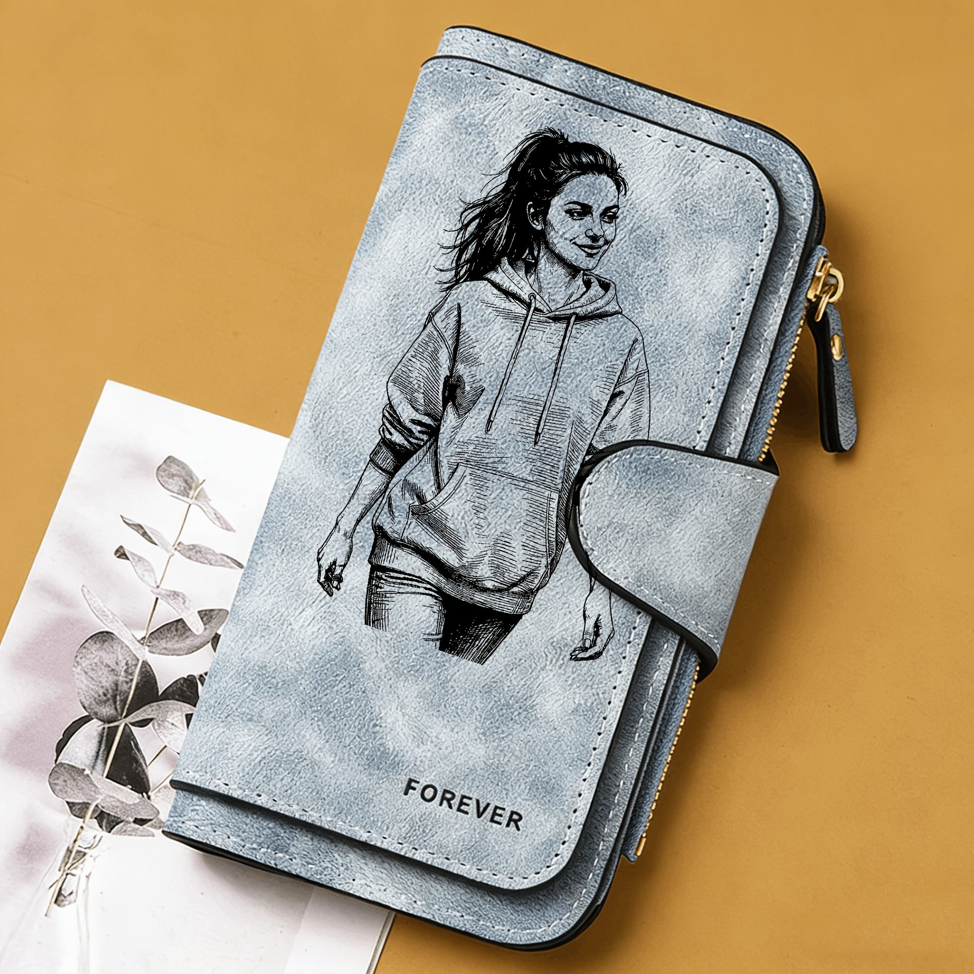 TEMU Custom Personalized Photo Women's Wallet - , Multi-card Slot Card Holder, Matte Pu Coin Purse, High Quality, Multiple Colors Available - Perfect