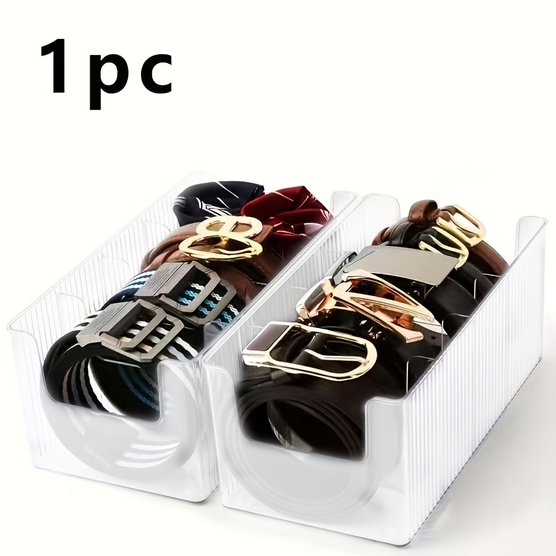 TEMU Organisateur de soins de de bureau grande capacité à 4 compartiments, boîte de rangement pour ceintures, avec séparateurs et compartiments, avec