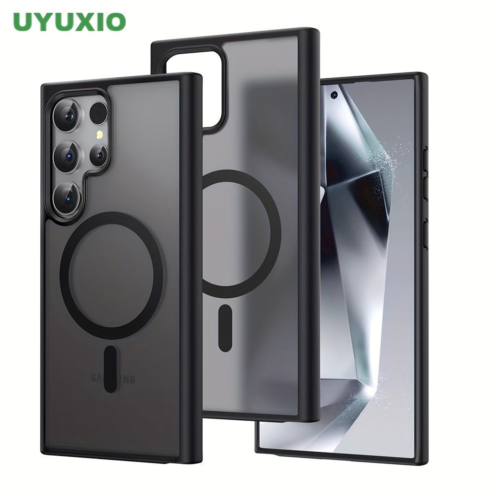 

Uyuxio Translucent Magnetic Mobile Phone Case S24 S23 S22 Ultra Cases Shockproof Slim Matte Back Cover