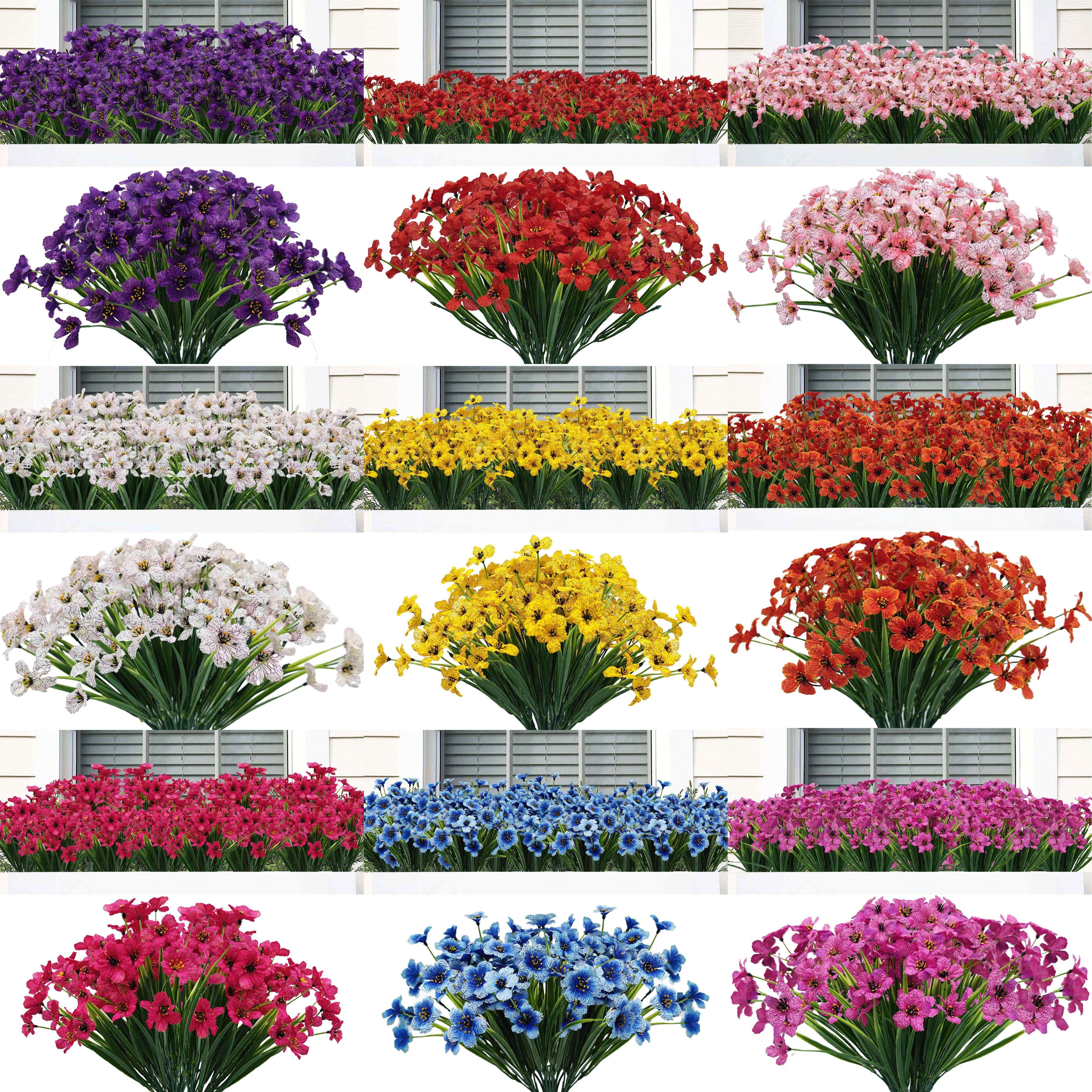 

6 Bundles Artificial Flowers, Outdoor Uv Resistant Flowers Outside Plants, Garden Porch Window Box Home Decoration, St Patrick's Day Easter Decor, Aesthetic Room Décor, Décor