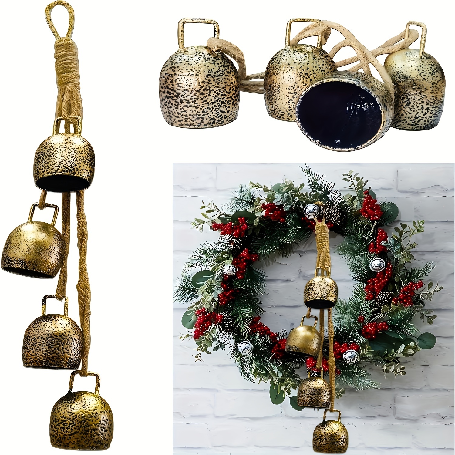 

Vintage Christmas Bell - Door Garland & Tree Decoration, Ideal Gift For Women