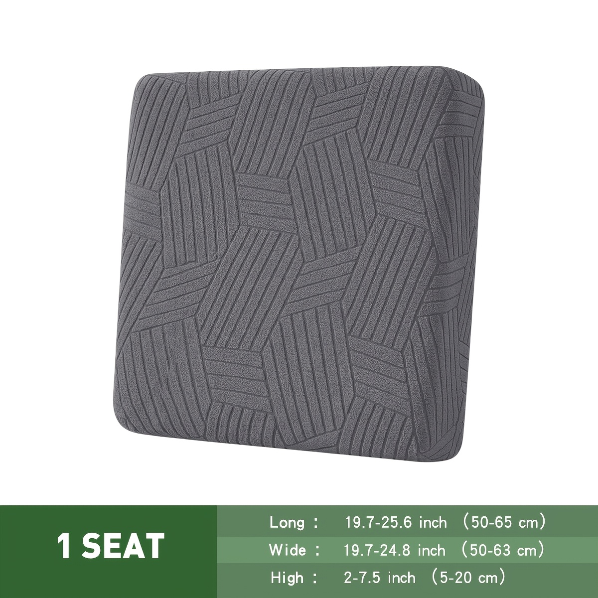 TEMU 1 Housse de canapé simple 3D géométrique en velours jacquard, protecteur de coussin de canapé élastique