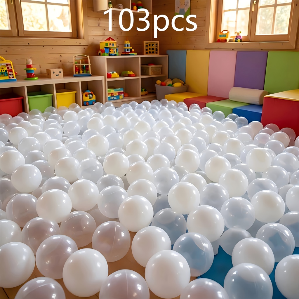Image of 103pcs Kids Soft Pit Balls - Pressure-resistant Plastic Ball Pool Toys Suitable For Toddler , Ball Pit Balls For Pool, Sensory Play, Party Decorations, /outdoor Ball Pit Games