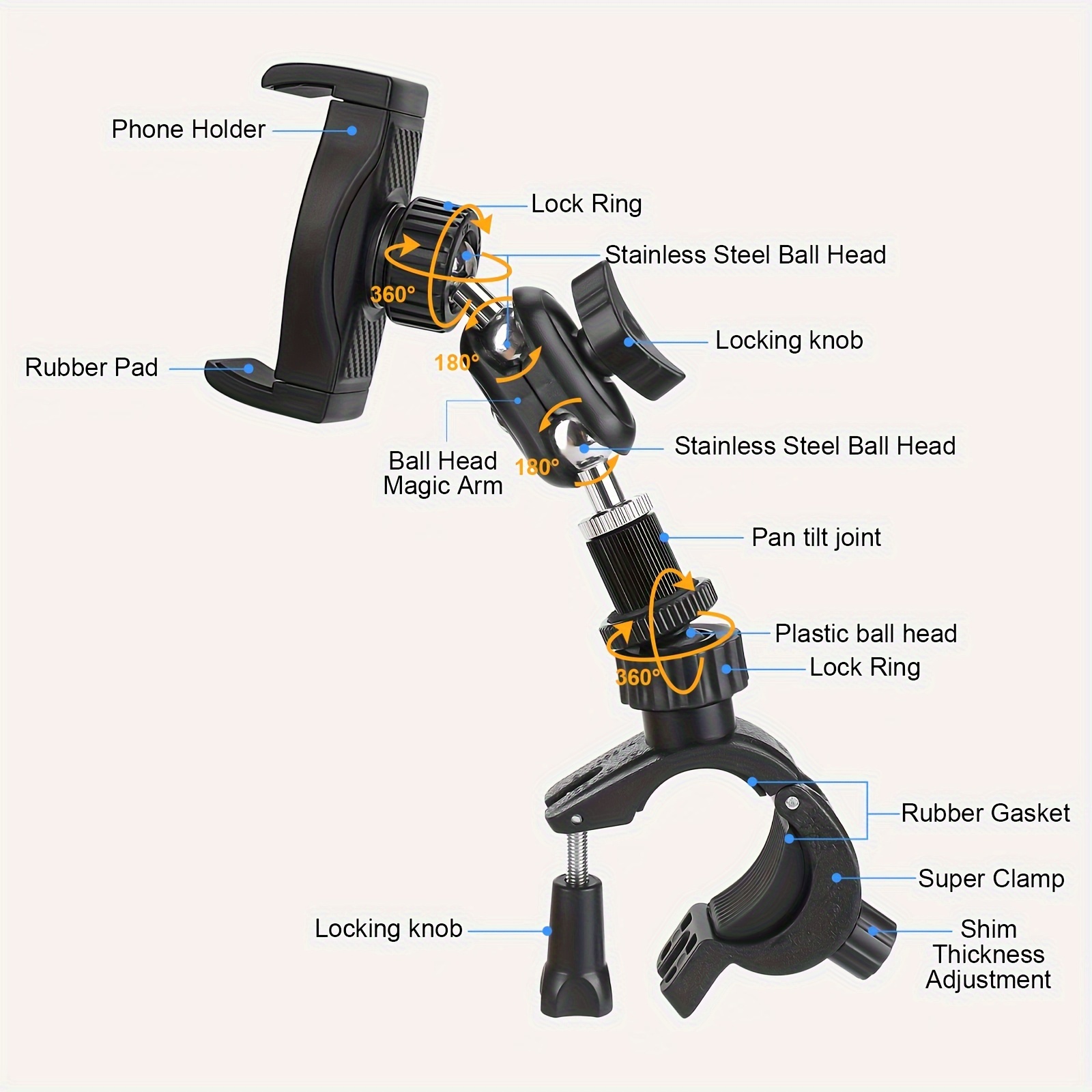 Adjustable Microphone Holder for Mobile Phones
