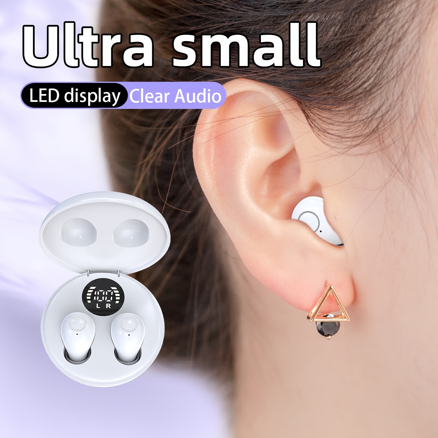 سماعات أذن لاسلكية رفيعة سماعات داخل الأذن صوت 3D ستيريو