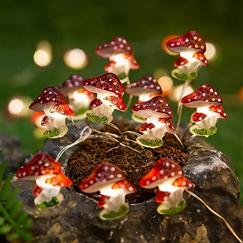 Image of 1pc Led Simulation Mushroom Decorative Light, Indoor/outdoor Home Holiday Atmosphere Decor, Realistic Colorful Small Mushroom, Decorate Your Balcony Or Garden, Battery Box Does Not Batteries