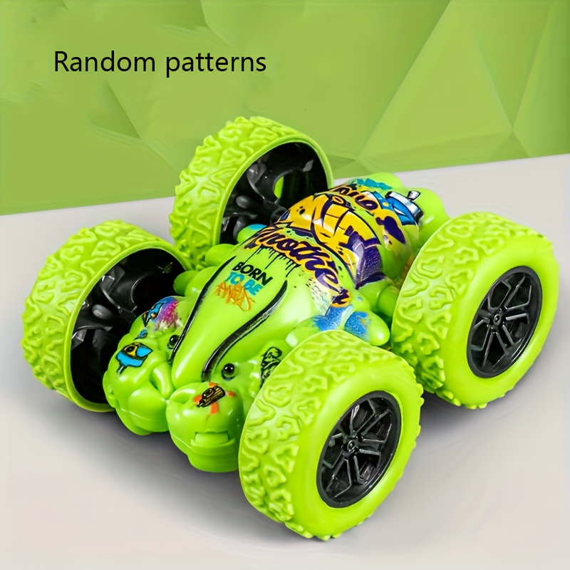 four wheel drive racing cars double sided   stunt cars monster truck toys christmas or birthday gifts for children over 3 years old durable plastic construction perfect room decor random patterns styles