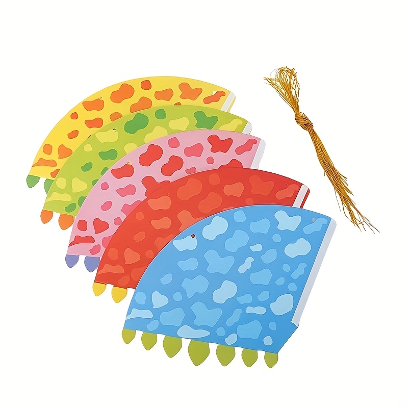 TEMU 10pcs Pack Disposable Dinosaur Birthday Party Hats Suitable For &, Assorted Headwear With Paper Hats, No Feathers For Themed Costume Dress-up,