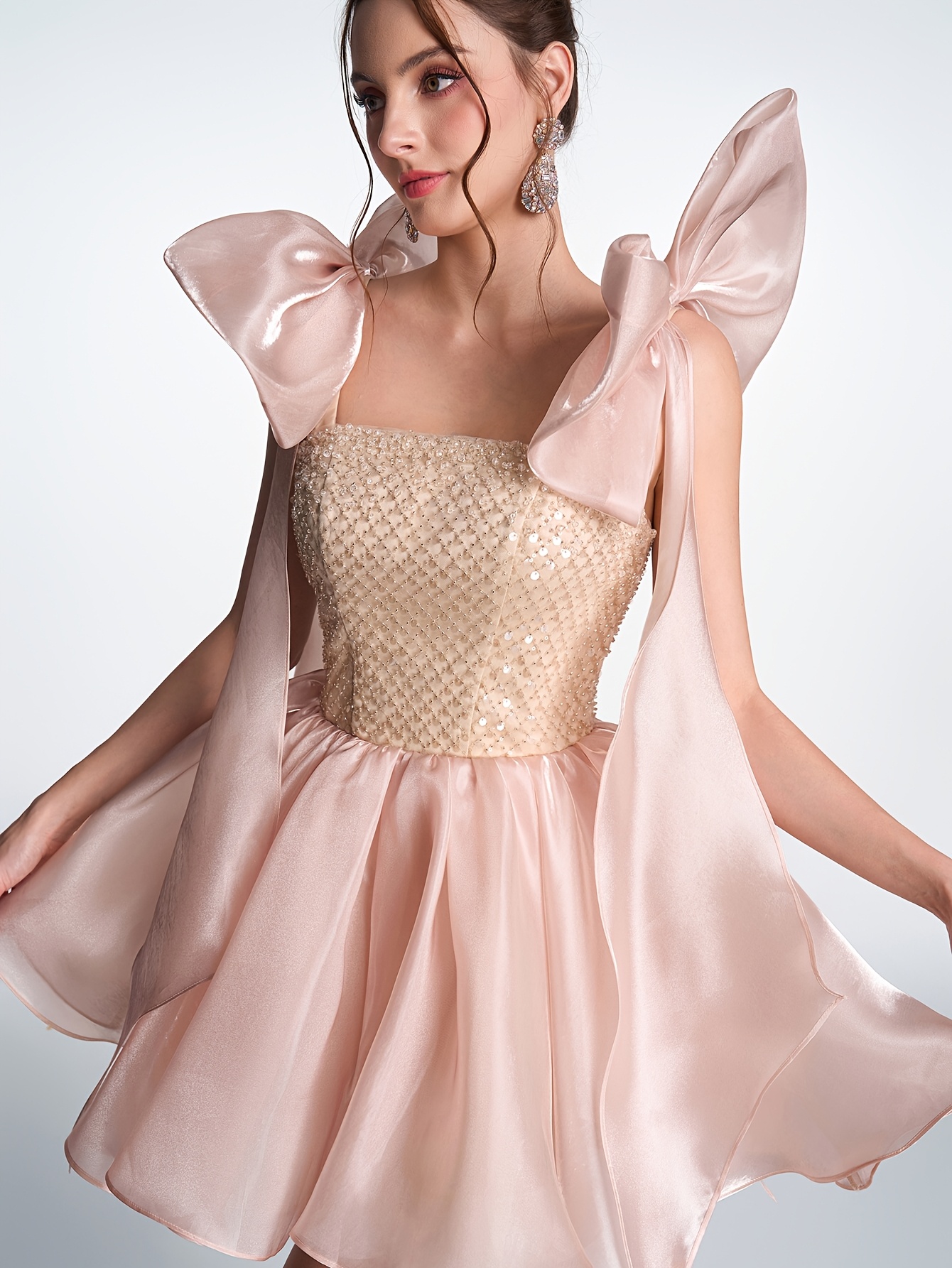 womens sequin embellished mini dress oversized - Temu Bahrain