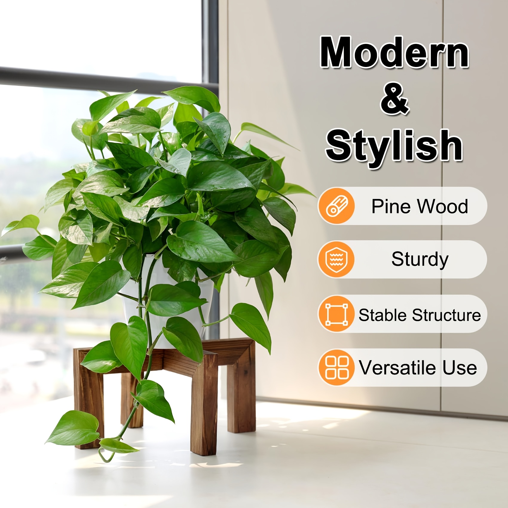 wood plant stand indoor outdoor sturdy single pot holder - Temu Mauritius