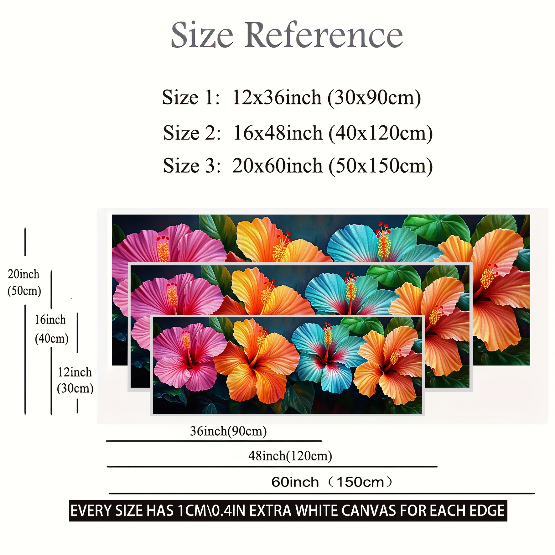 TEMU 2d Flat, 2d Flat, A Vibrant Piece Of Hibiscus Flower Art Without A Frame, Suitable For The Kitchen, Hallway, Bedroom, Bathroom, Living Room,
