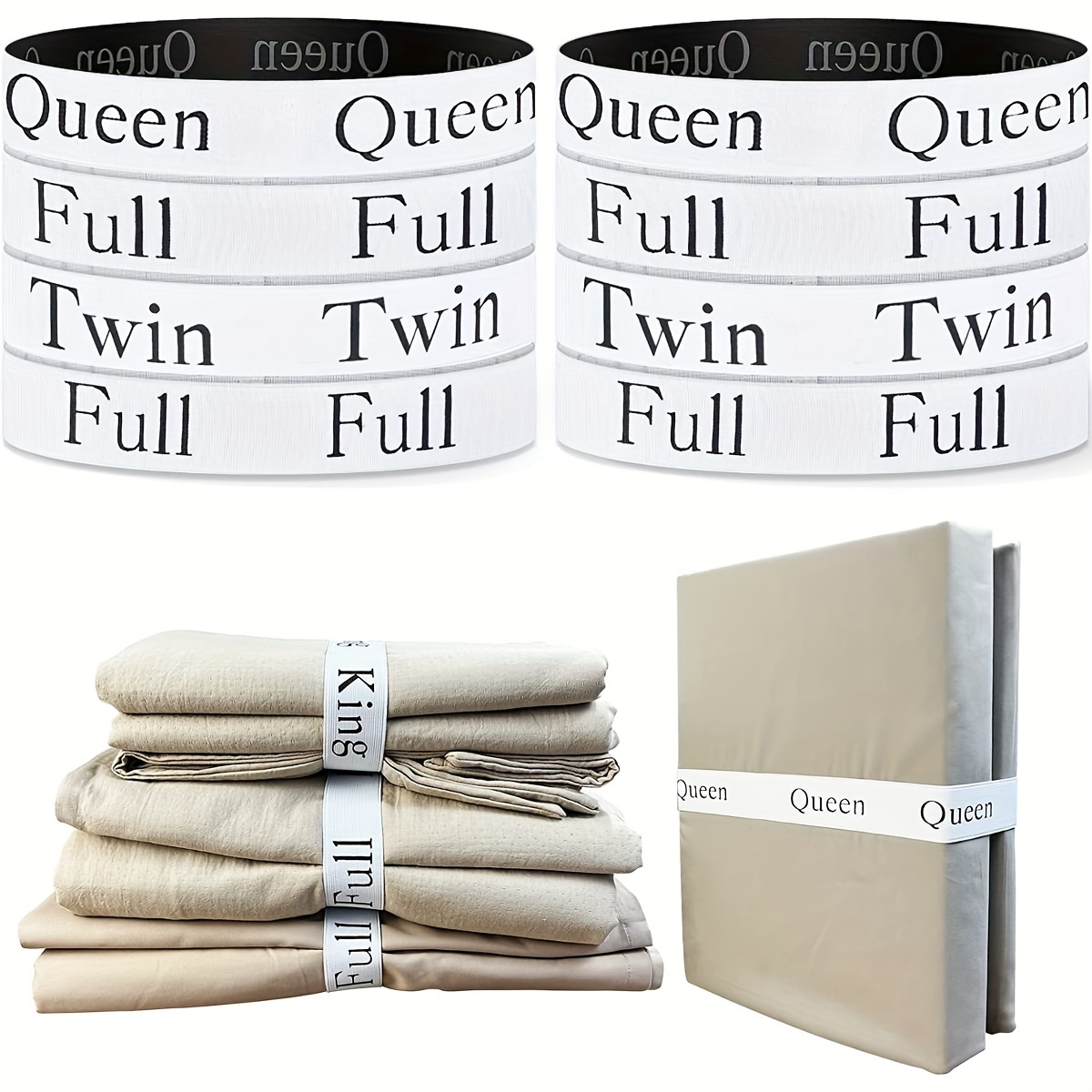 Bedding Organizer Straps Sheet Label Elastic Binding - Temu