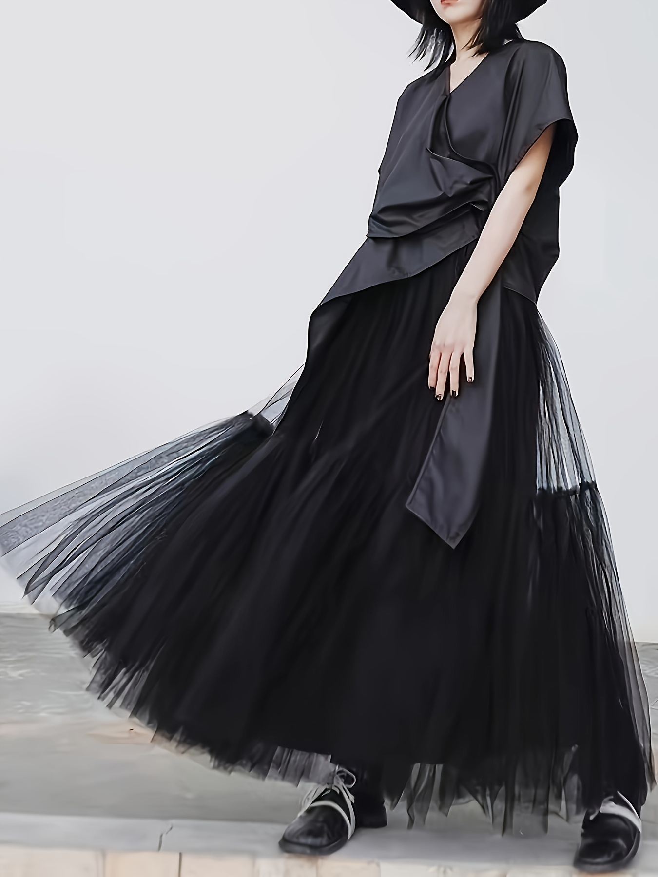 item picture plus size plus size plus size womens solid color long tulle skirt 90cm long a line high waisted skirt   a     and casual  