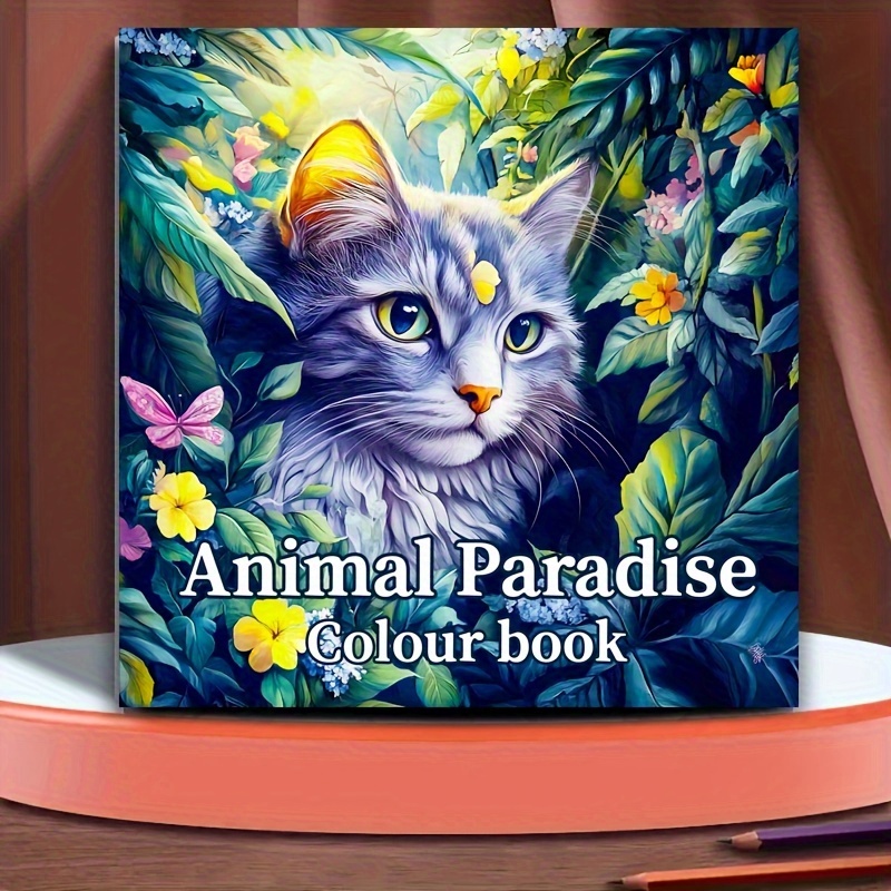 

1pc Deluxe Animal Paradise Coloring Book For Adults - 20 Pages With Vibrant, Illustrations, Ideal For Halloween & Thanksgiving Gifts, Winter, New Year