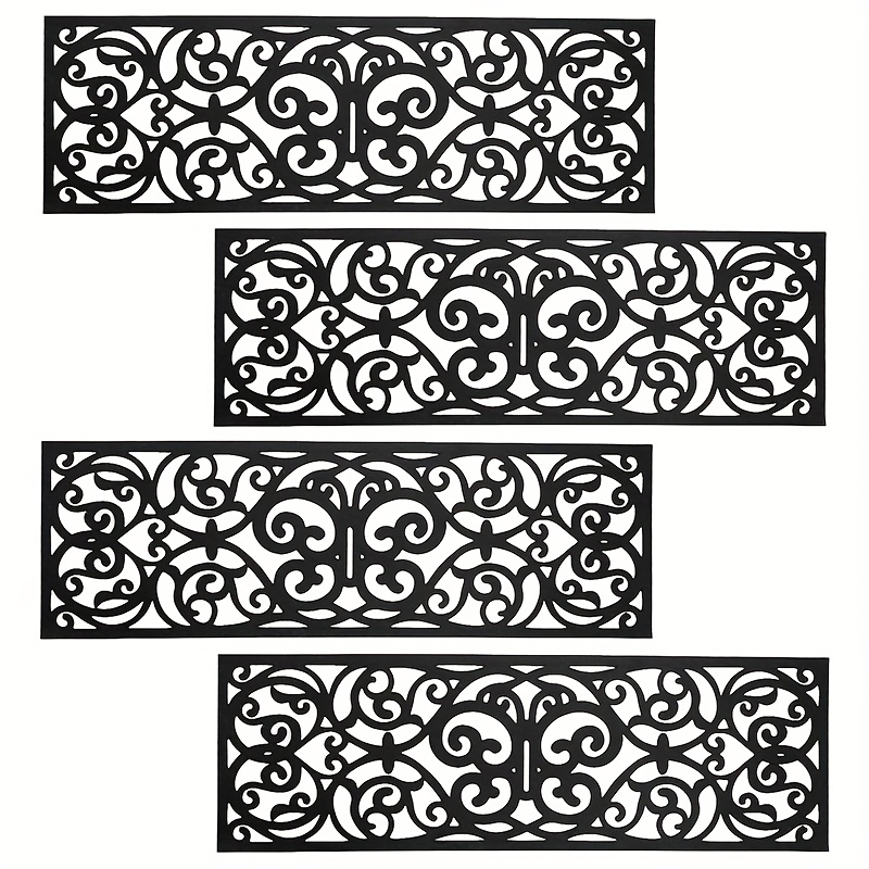 rubber stair treads, outdoor stair treads non-slip,   stair tread mats, non-slip tread mats - 4pcs set 0