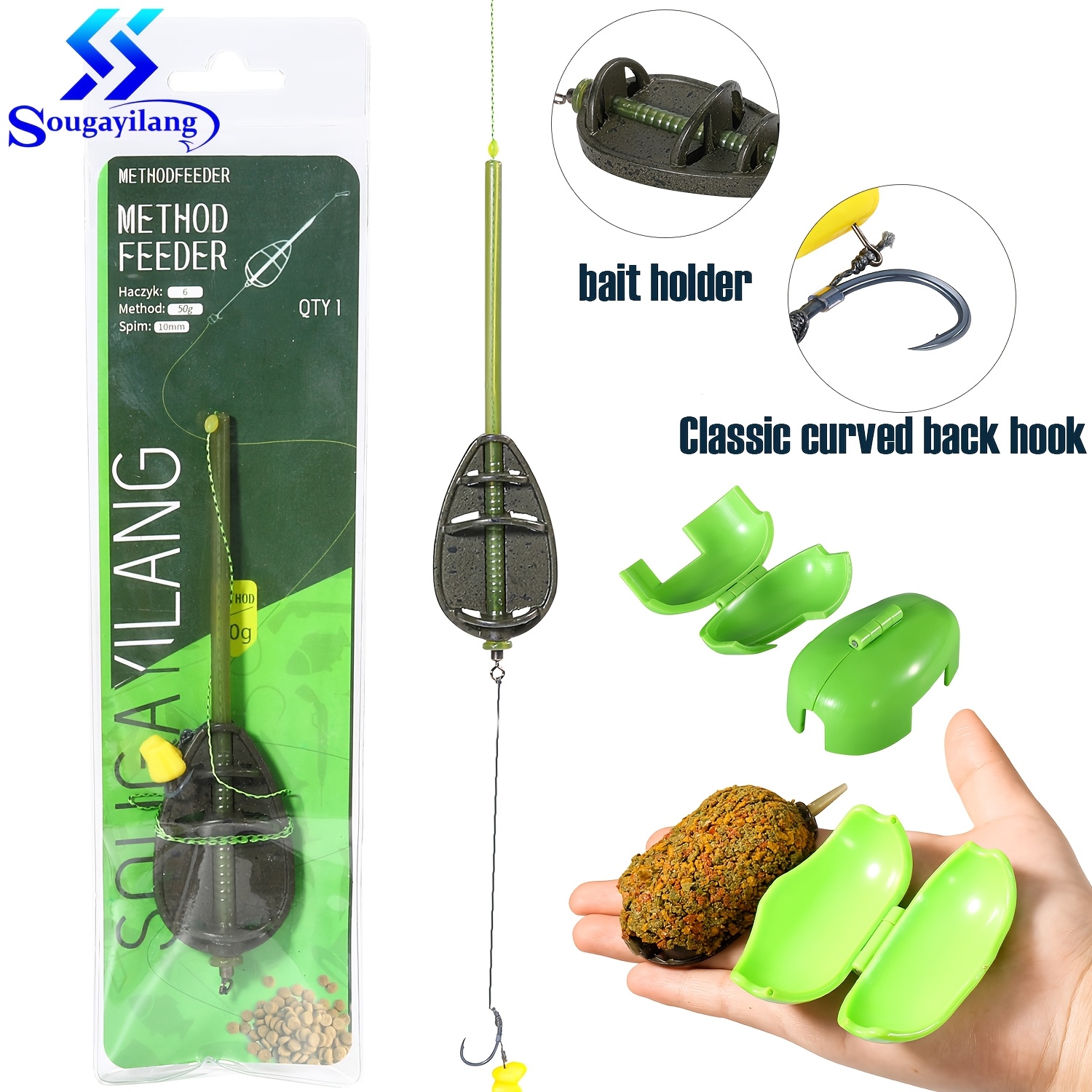 Agiferg Fishing Feeder Bait Cage Case Fishing Method Bait Feeder 20g - View #9