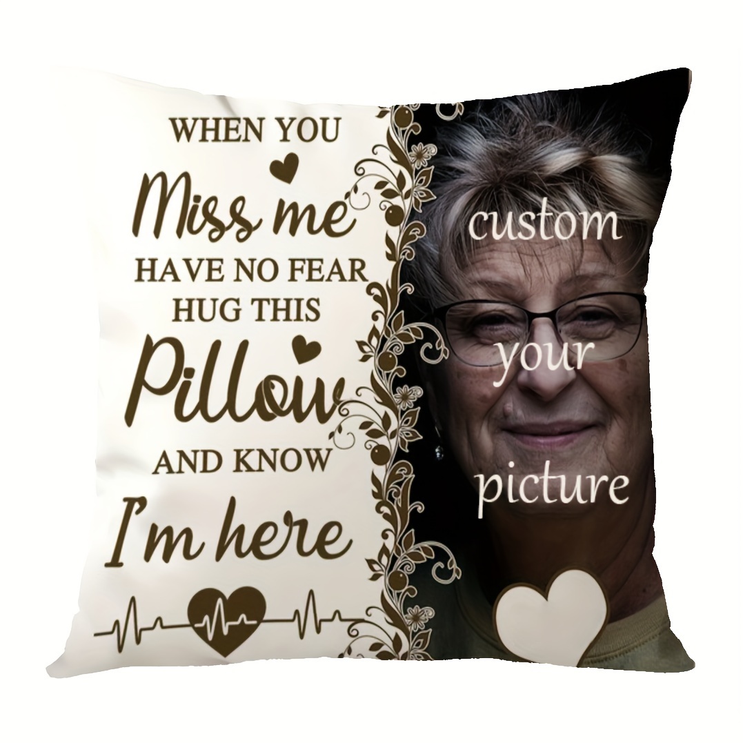 

1pc, When You Miss Me Memories Of Loved 1 Personalization Monument Super Soft Short Plush Throw Pillow Loss 18x18 Inch Custom Photo (no Pillow Core)