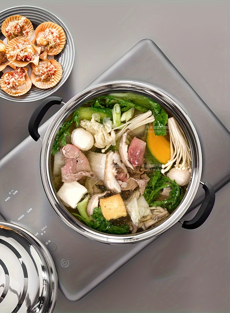 popular   3 layer multifunctional stainless steel steamer with lid ideal for vegetables dumplings soup sauce food   with induction cooker and gas stove details 2