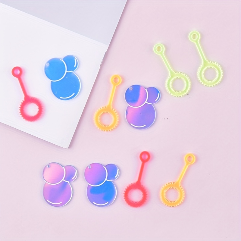 10pcs Multicolor Bubble Machine Bubble Acrylic Charms Jewelry Earrings Necklace Additions