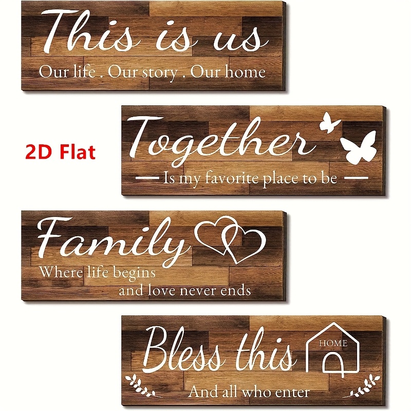 2d flat set of   wall signs featuring phrases   is us     this     decorating your living room or bedroom   tape and measures 30cm x 10  7  3 9in