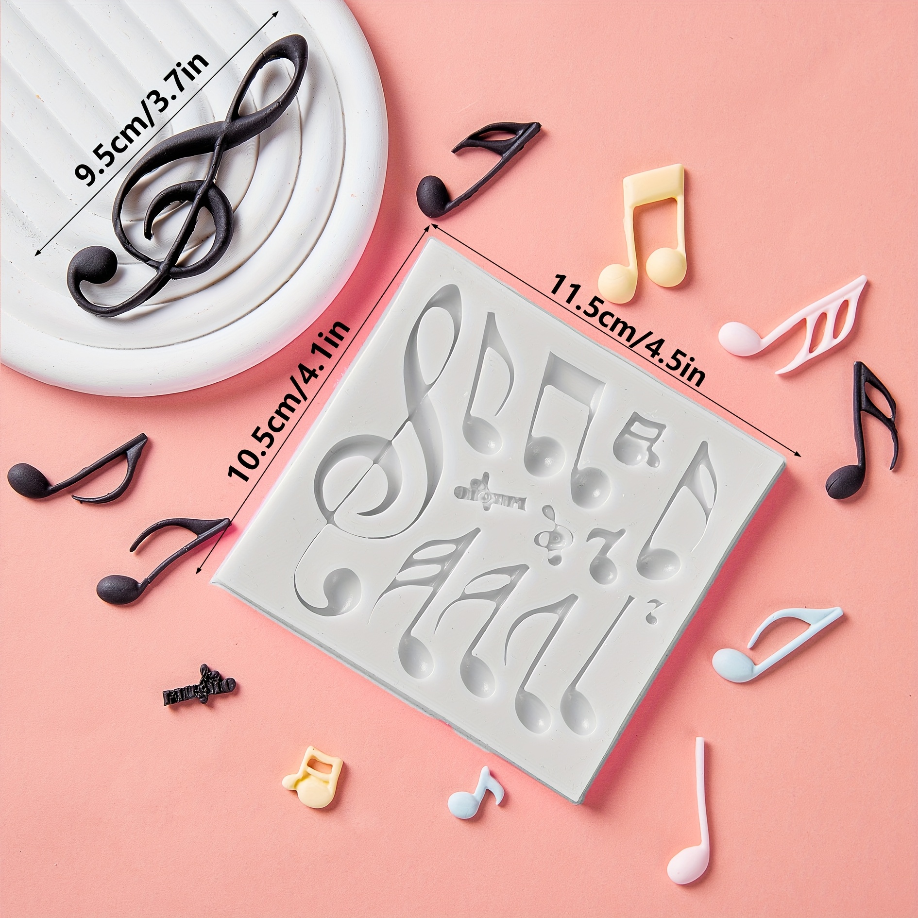 Image of Fondant Silicone Mold, Internet-famous Cake Decorations, Musical Note Chocolate Mold, Diy Home Baking Tools