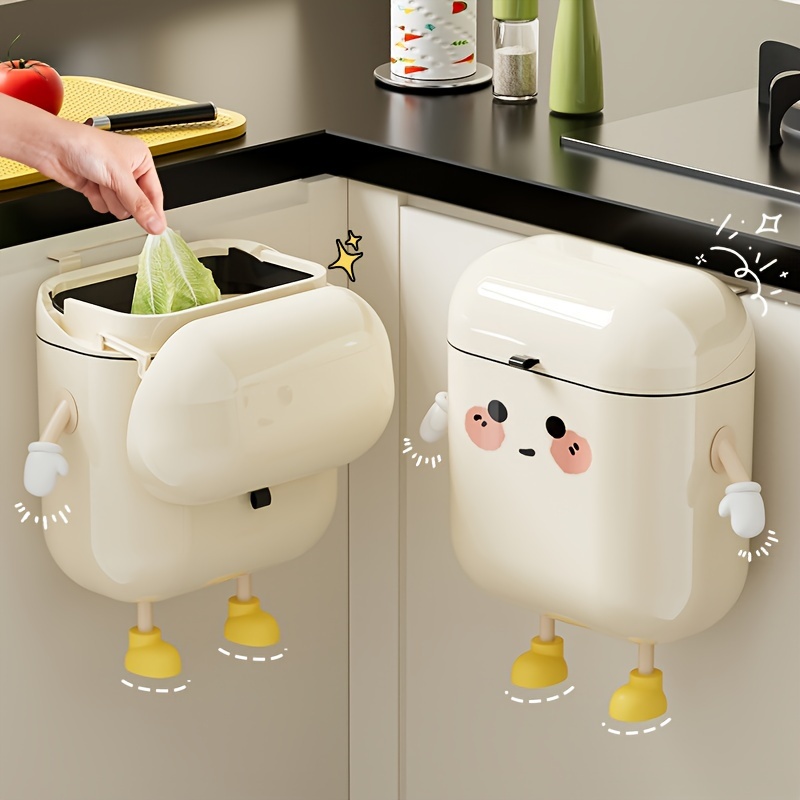 household high   level large capacity lovely wind wall hanging trash can kitchen bathroom narrow slit waterproof trash can with lid