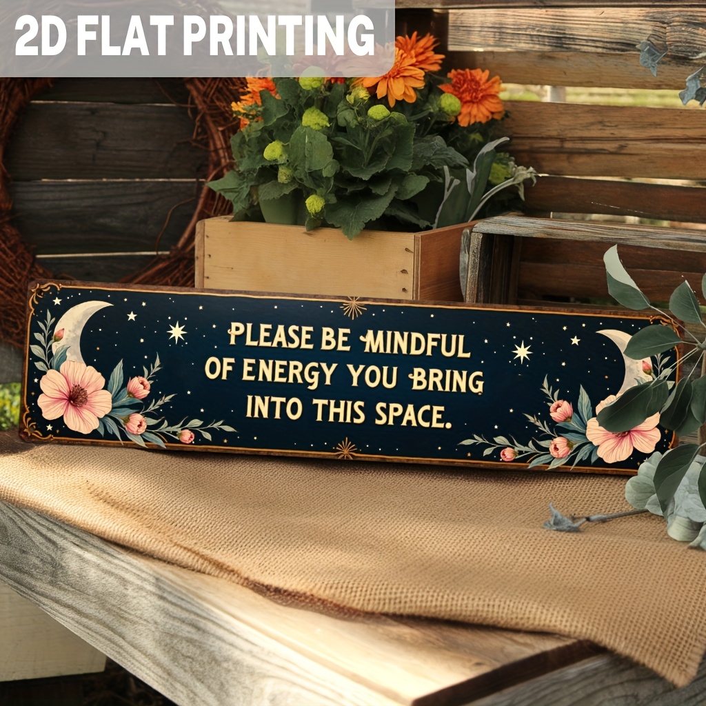 TEMU 2d Flat, 1pc, Inspirational Please Of Energy You Into Metal Sign Celestial Theme Wall Hanging Indoor/outdoor Vintage Style Wall Decor For
