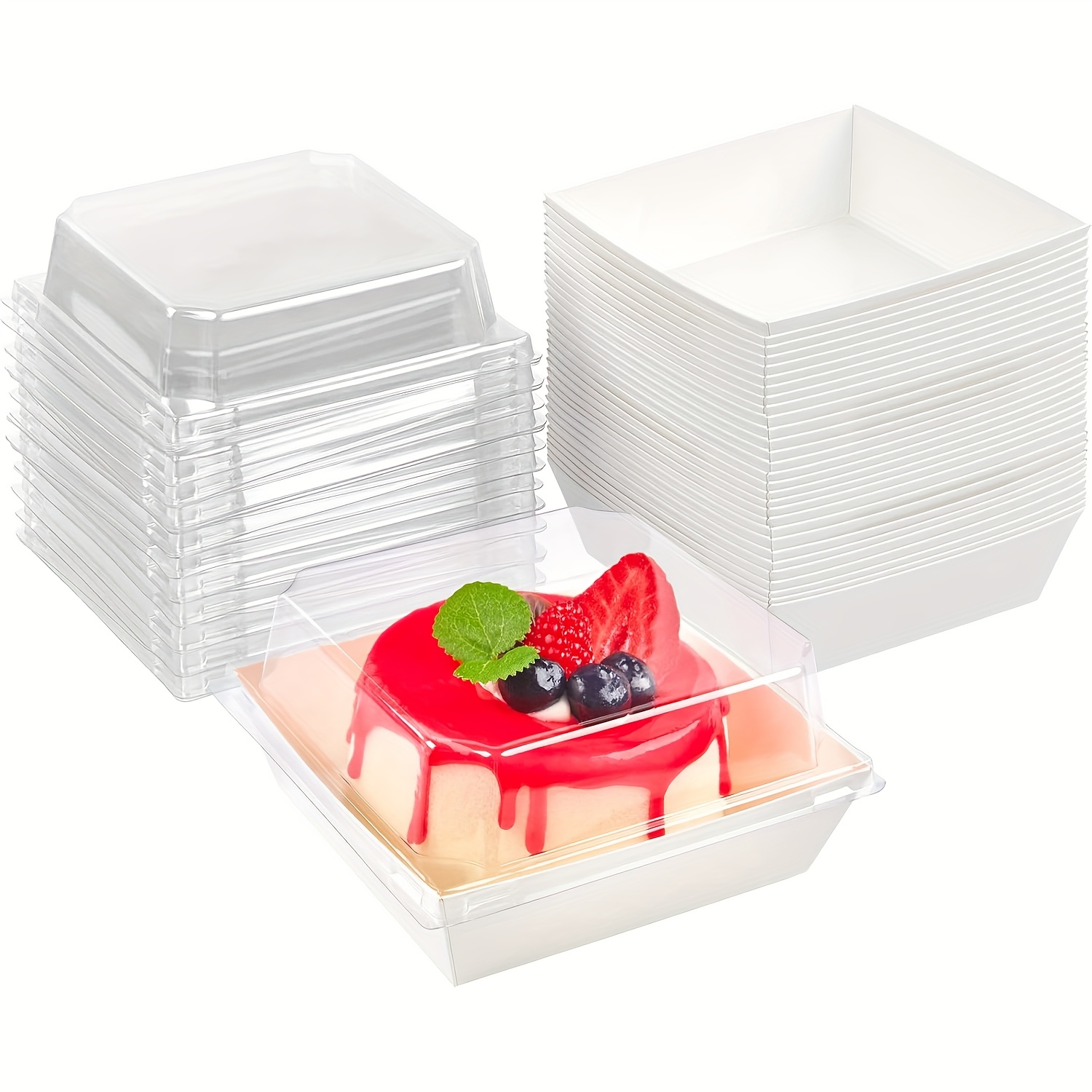 200 Pack Charcuterie Boxes With Clear Lids 5" Cookie Boxes Disposable - View #11