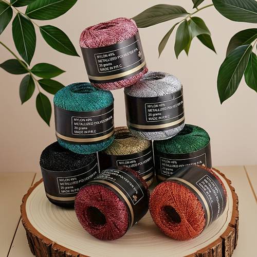 1pc 120.0 meter Shiny Yarn Multi-color Segment Dye DIY Bag Hat Braided Thread Party Decoration