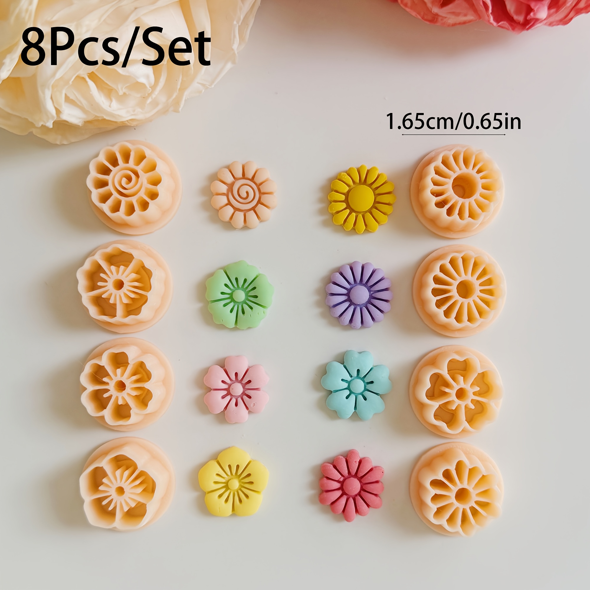 Spring Flower Stud Polymer Clay Cutters Multiple Spring Flower Cutters Cutting Mold For Diy Earring Making 3d Printed Clay Tools