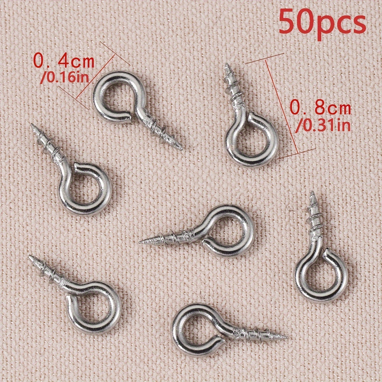 TEMU 50 piezas de ojales pequeños de acero inoxidable, ojales, tornillos, color dorado, cierres, ganchos para la fabricación de joyería y adiciones