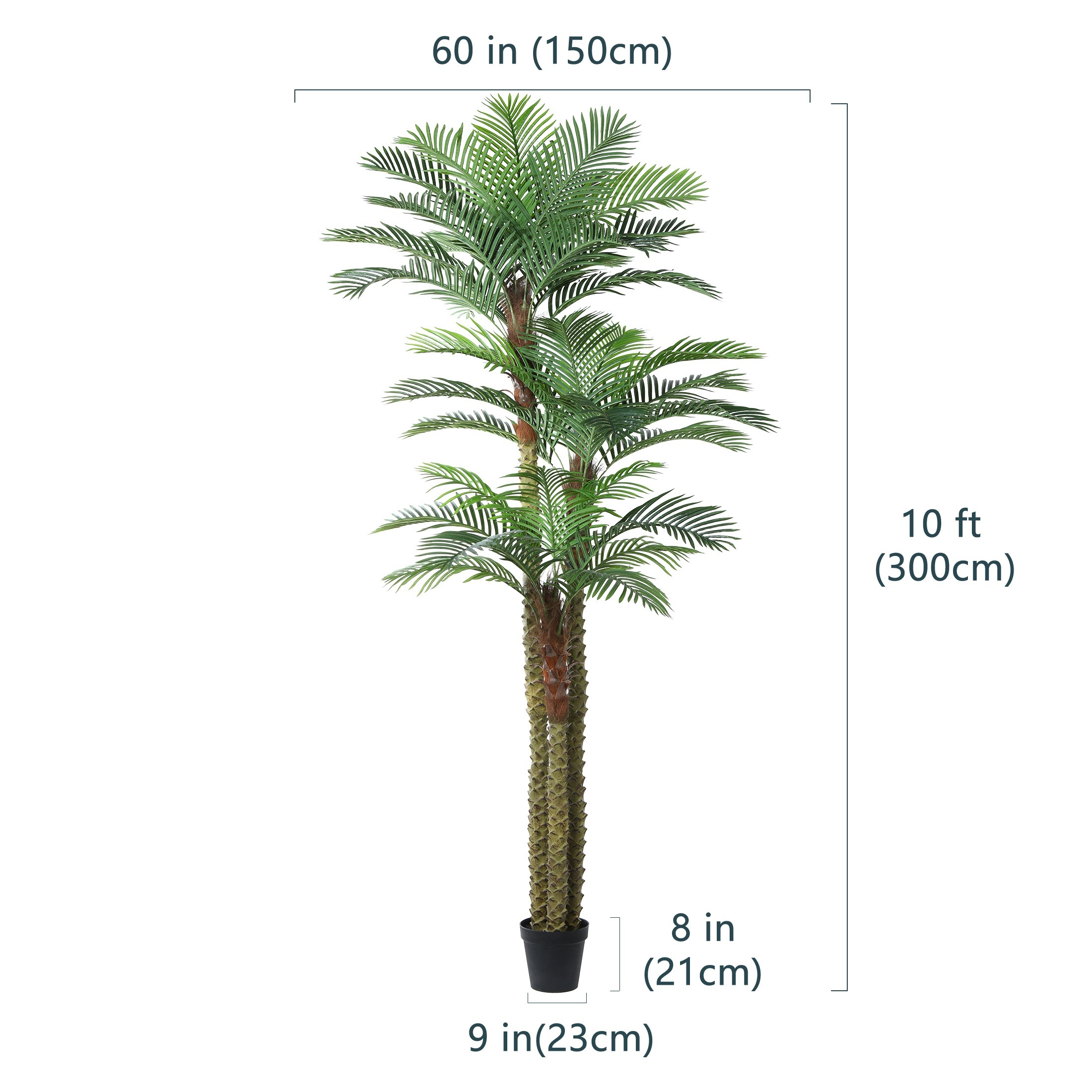 TEMU Tall Artificial Palm Tree For Outdoors, 8ft/10ft Large Uv Resistant Faux Palm Plants, Fake Tropical For Patio, Poolside, Home Office Aesthetic