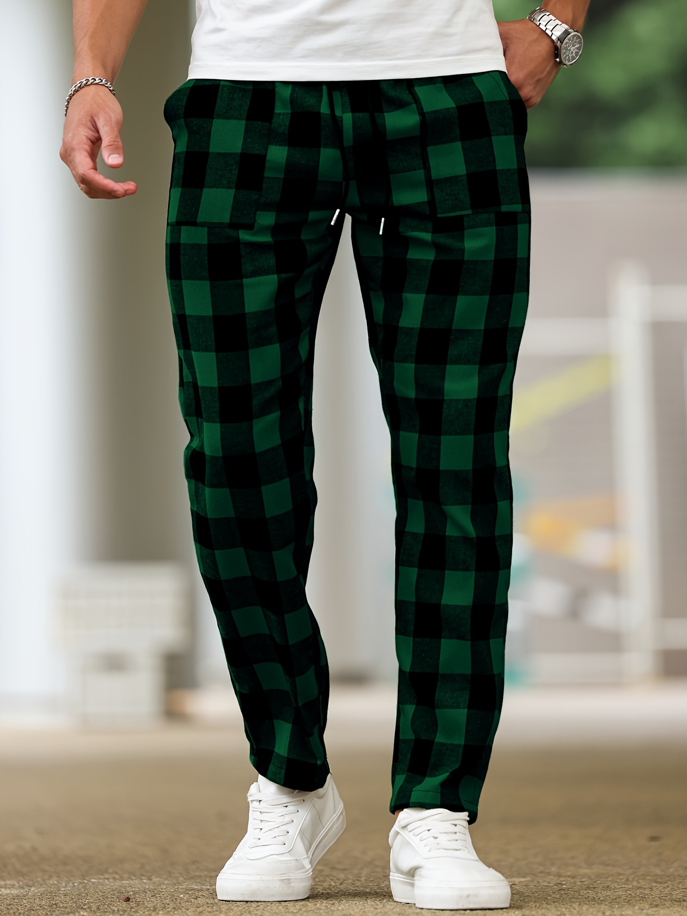 checked trousers men United Kingdom