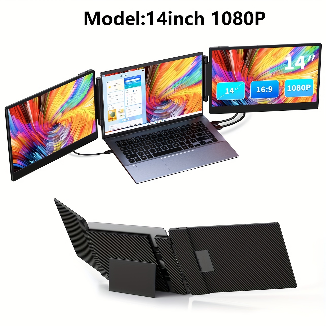 

Laptop , 14" 1080p Fhd Portable -in Stand & Speakers 13''-16.1'' Laptop, And , Compatible , Mac,