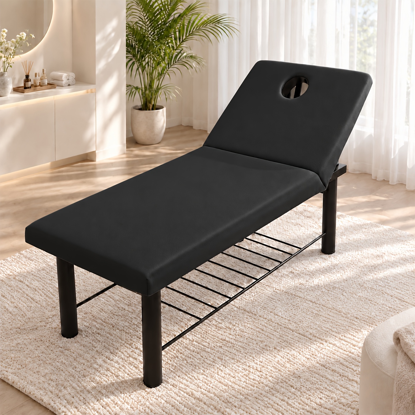 Image of 1pc Cosmetic Bed Sheet, Plush-finished Universal Bed Cover, Spa Massage Bed Accessory