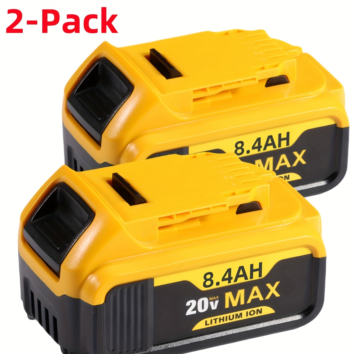 TEMU 1/2/4 Pack For 20v Replacement High Capacity 8.4ah Lithium-ion For Dcb200 Dcb201 Dcb203 Dcb206 - Long- For Cordless Drills, Saw, Grinder Tools -