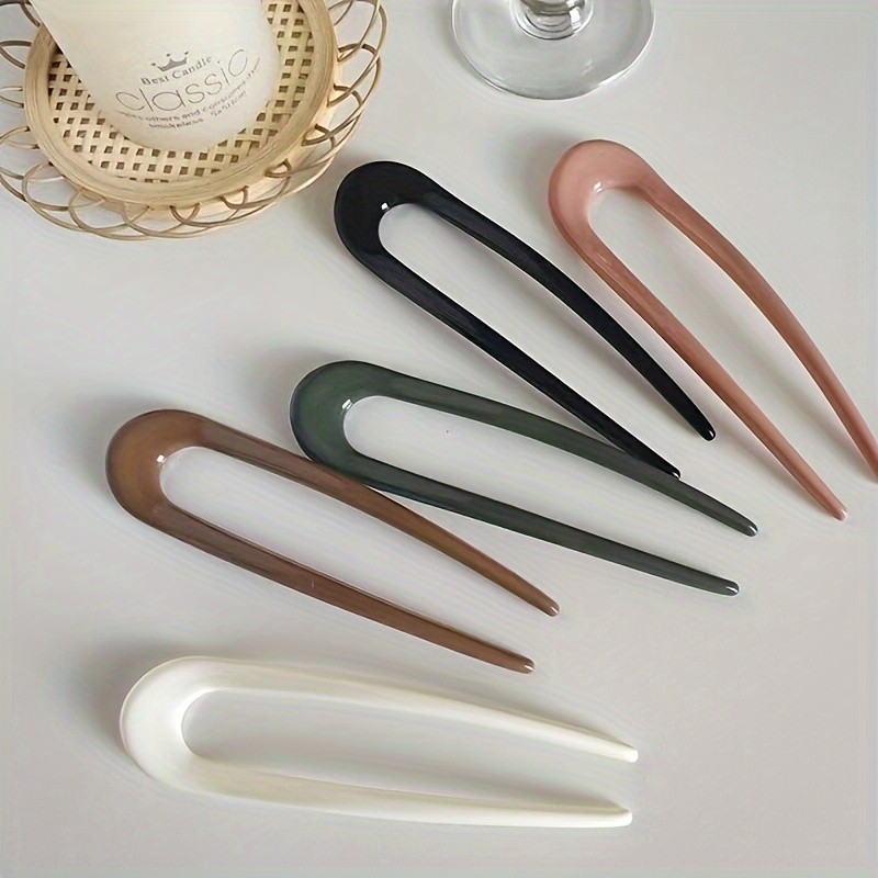 

5pcs/set Minimalist U-shaped Hairpin, Vintage Hair Bun Holder, Hairstyle Accessories