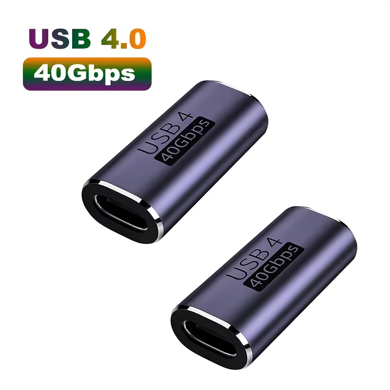 TEMU 2 Pack Super Fast Usb-c Female To Female Type C Otg Adapter Usb 4.0 40gbps Ultra-fast Charging With Pd 100w For Macbook And More