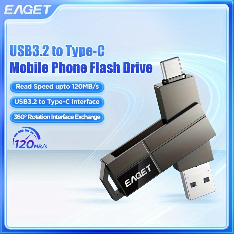 

Eaget 2-in-1 Usb3.2 Memory Stick Drive For Macbook, Memory Stick Pen Drive 256gb/128gb/64gb/32gb Type-c Thumb Drive For Android Phone, Usb Zip Drive External Storage Drive For Pc/computer