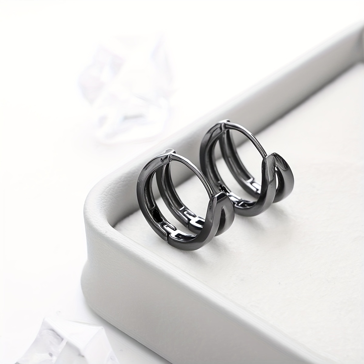 Double Hoop Earrings Trendy Hip-hop Niche Design Fashionable Versatile Men's Jewelry Suitable For Daily Wear And Gifting