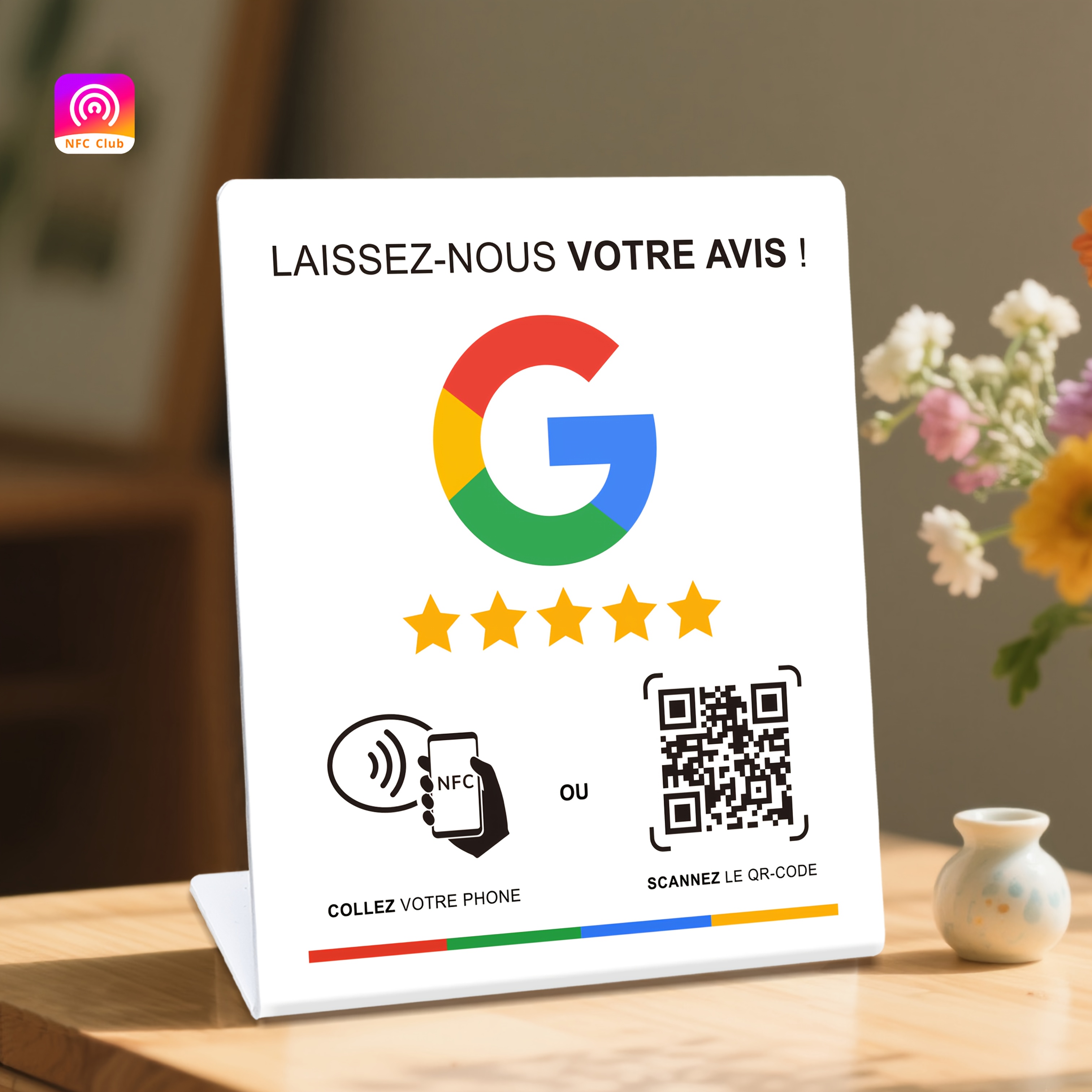 Présentoir d'intégration des réseaux sociaux d'entreprise - NFC TAP & Code QR, Configuration facile et gestion des liens de commentaires, Matériau PVC durable, Parfaitement compatible avec Google Reviews et l'intégration des réseaux sociaux, Présentoir de visualisation des réseaux sociaux – Image 11