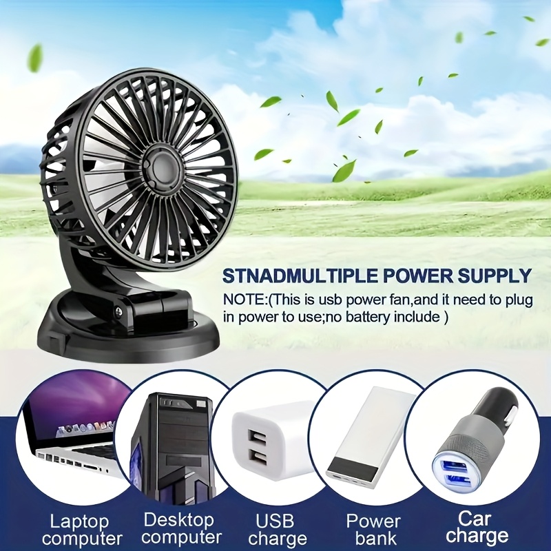 car usb fan portable installation portable car Temu Philippines - Main Image