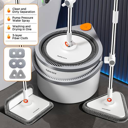 360 flat mop with bucket featuring a system is a self cleaning spin mop designed for effortless wet and dry floor cleaning it a microfiber dust mop suitable for areas in your for home such as the