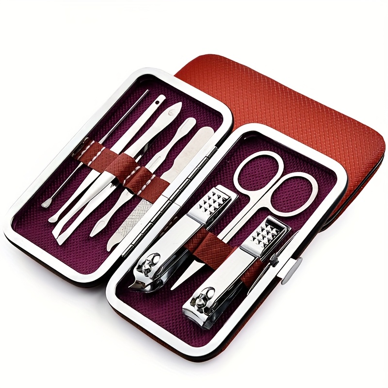 

8pcs/set Nail Clippers Manicure Tool Set, With Portable Travel Case, Cuticle Nippers And Cutter Kit, Professional Nail Clippers Pedicure Kit, Grooming Kit For Travel